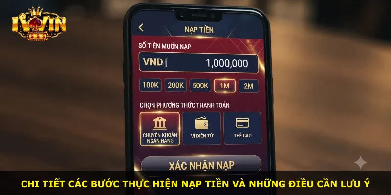 Chi tiết các bước thực hiện nạp tiền và những điều cần lưu ý