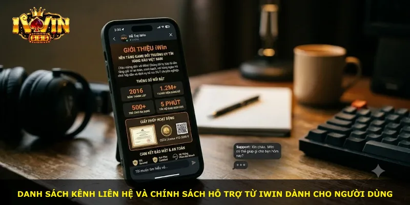 Danh sách kênh liên hệ và chính sách hỗ trợ từ iWin dành cho người dùng